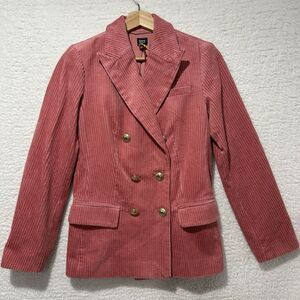 Rowing Blazers x Target Womens Pink Corduroy Double Breasted Blazer Size XXS NWT